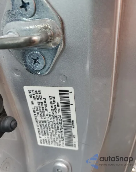 2006 Honda Element Ex z USA, uszkodzony, nr VIN 5J6YH28766L022594